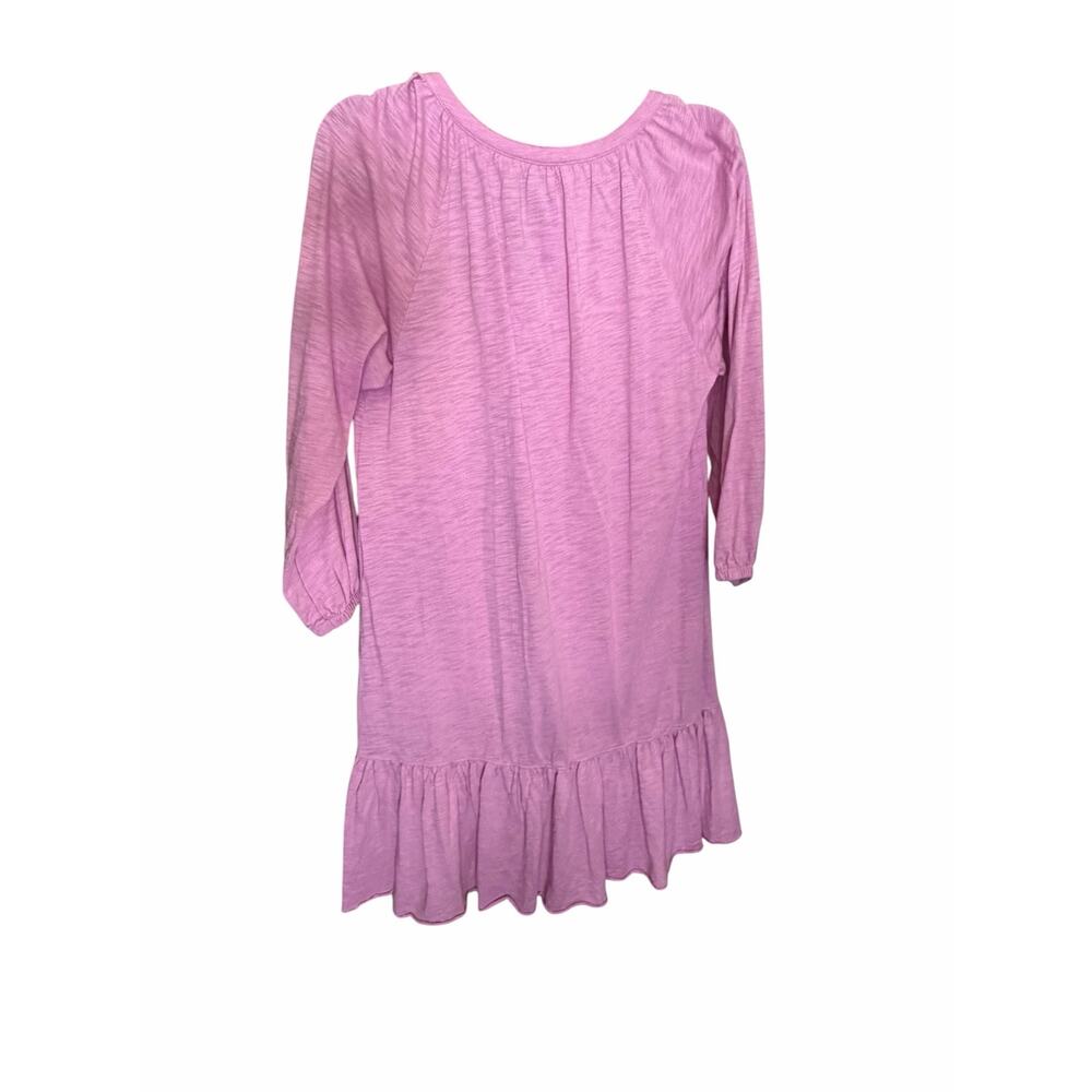 Lilla P Pink Pima Cotton Modal Ruffle Hem Dress Sz M NWOT Coastal Resort Travel - Picture 4 of 8